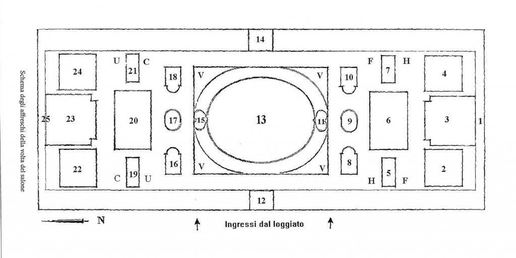 mappa affreschi Salone